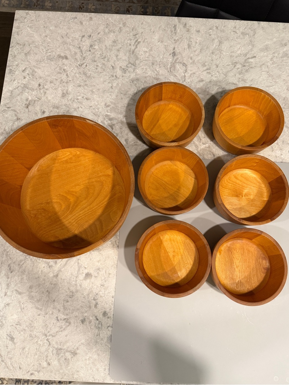 Crate & Barrel Wood Salad Bowl Set